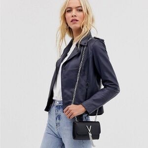 Barneys Originals Women's Leather Biker Jacket, Size US8/EUR12